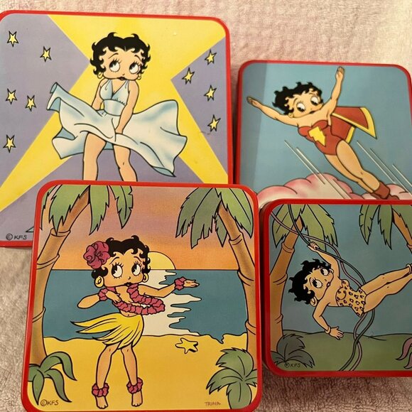 Betty Boop - 4 Stackable Metal Boxes - Picture 1 of 6